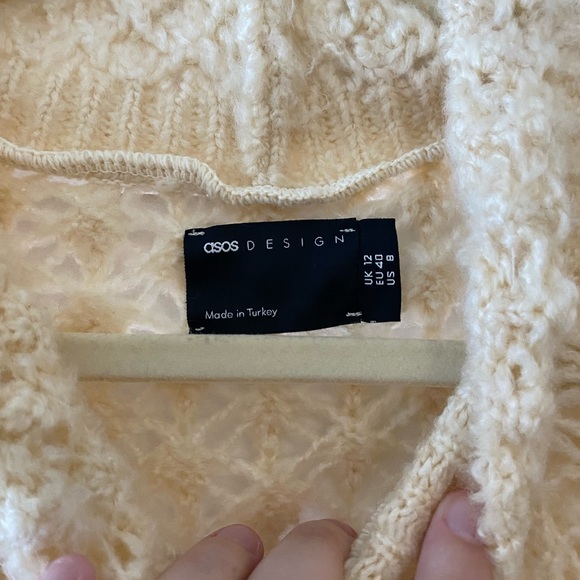 Cream Sweater with Lace Stitch and Frill Sleeves - Picture 8 of 8